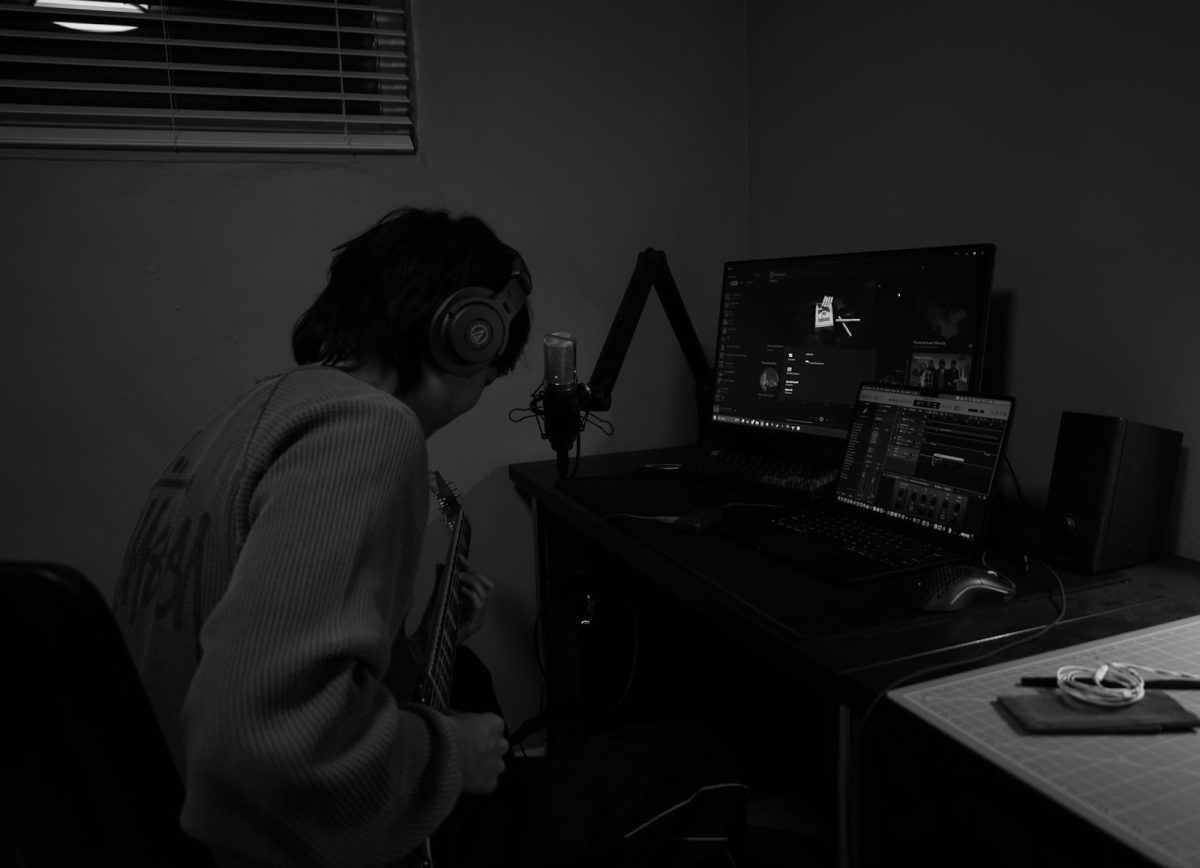 (Drew Kuwahara, Salt Lake City local, creates music in a home studio)
