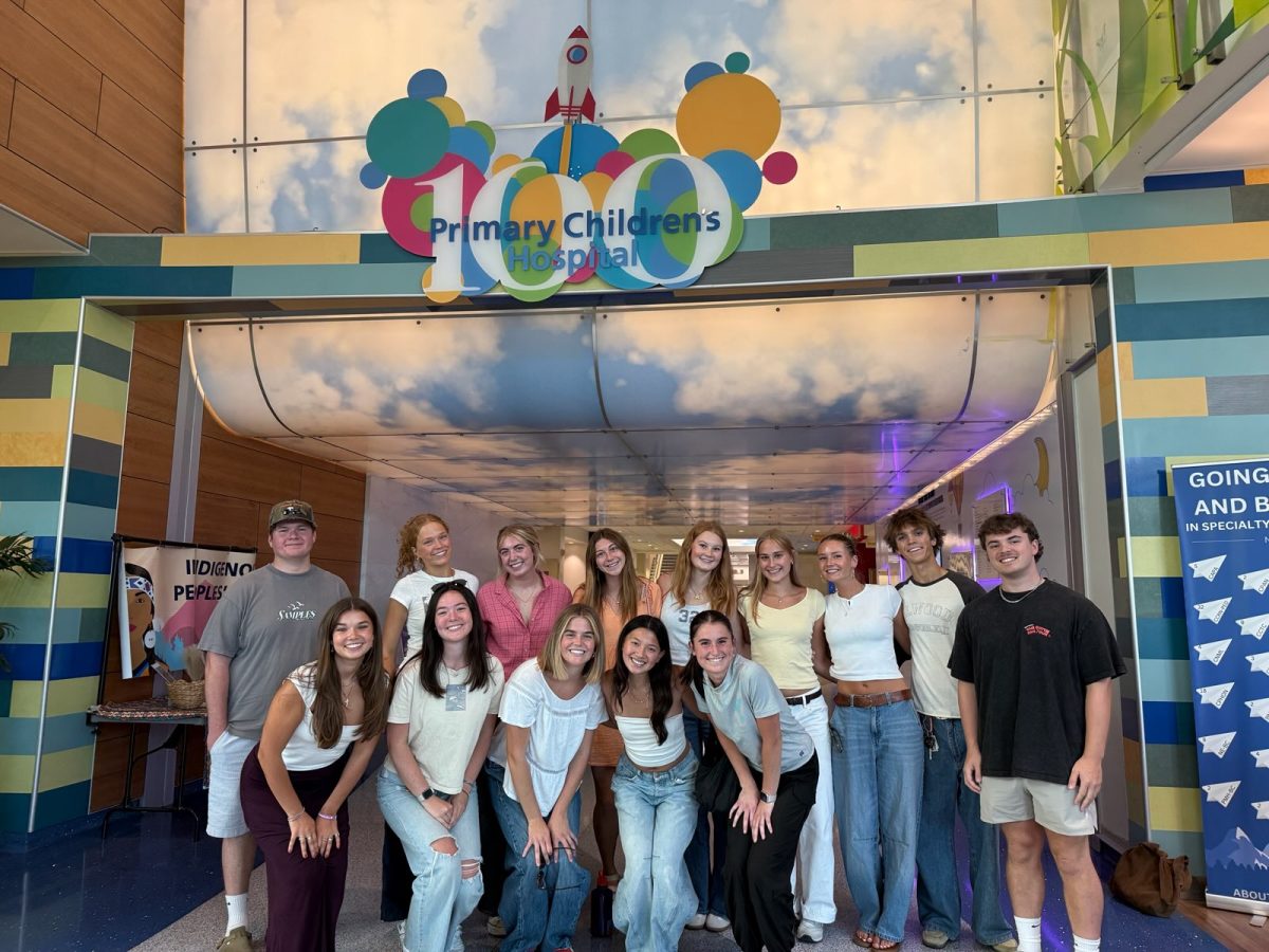 Dance Marathon members at Primary Children's Hospital. (photo courtesy of Carly Cosby)